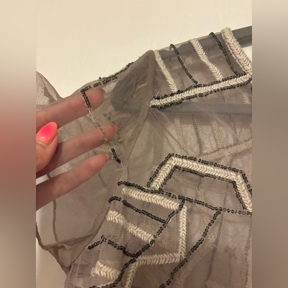 Free People XS Sheer Beaded Top - Picture 7 of 12